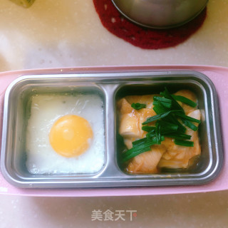 蒸鸡肉+蒸蛋便当的做法步骤：3