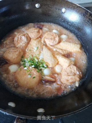 油面筋虾滑番茄汤的做法步骤：9