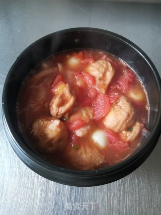 油面筋虾滑番茄汤的做法步骤：10