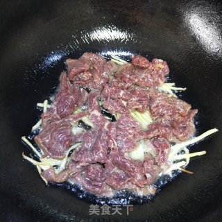 牛肉炒芥兰菜的做法步骤：8