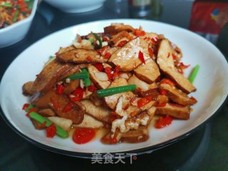 韭菜花炒香干的做法步骤：6