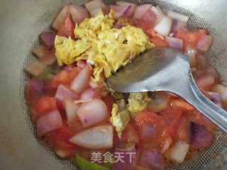 西红柿炒洋葱鸡蛋的做法步骤：5