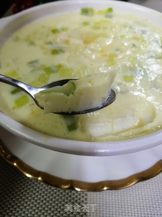 嫩豆腐虾仁蒸蛋的做法步骤：7