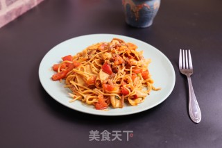 肉丝豆腐皮炒面的做法步骤：10