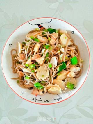 鱼丸虾仁油菜拌面的做法步骤：7