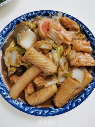 白菜烧什锦丸子的做法步骤：6