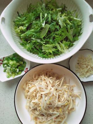 干豆腐豆芽拌苦菊的做法步骤：4