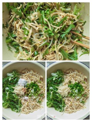干豆腐豆芽拌苦菊的做法步骤：5