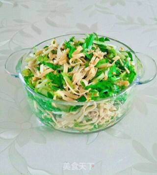 干豆腐豆芽拌苦菊的做法步骤：6