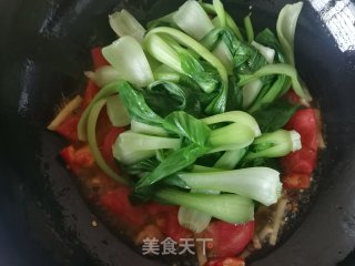 西红柿炒上海青的做法步骤：6