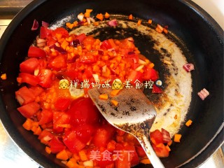 原创【????仙草味道????私房菜????】????女儿????的????味道????彩食番茄????蔬菜????面????的做法步骤：3