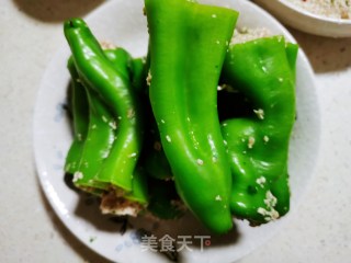 虎皮尖椒酿肉的做法步骤：3