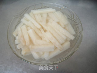 山药炒菠菜茎的做法步骤：4