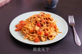肉丝豆腐皮炒面的做法步骤：10