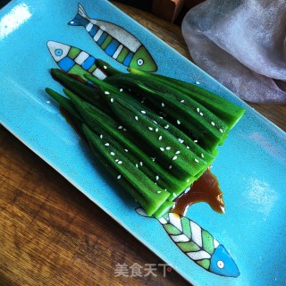 豉油浇秋葵的做法步骤：8