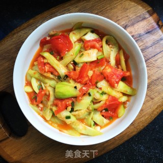 低脂番茄炒丝瓜的做法步骤：10