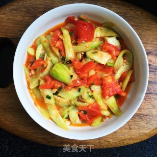 低脂番茄炒丝瓜的做法步骤：11