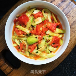 低脂番茄炒丝瓜的做法步骤：12