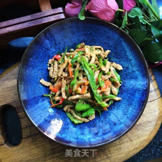 孜然青椒炒肉丝的做法步骤：11