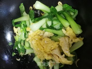 虾米鸡蛋炒油菜的做法步骤：4