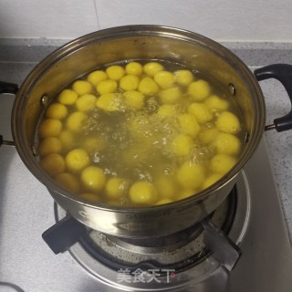 姜汁玫瑰红糖南瓜圆子的做法步骤：8