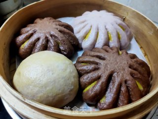 可可花朵馒头的做法步骤：21