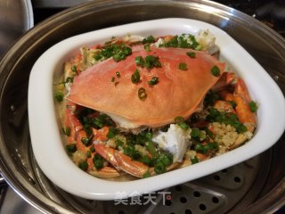 大肉蟹蒸糯米饭的做法步骤：18