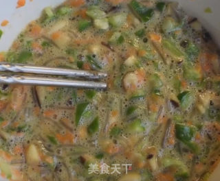 粉丝杂蔬饼的做法步骤：3