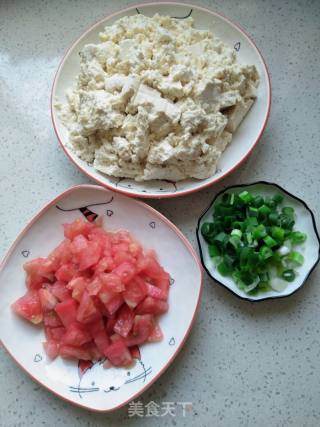 家常番茄鸡刨豆腐的做法步骤：3
