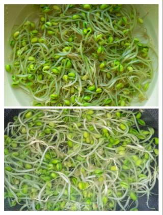 姜丝炒青豆芽的做法步骤：2