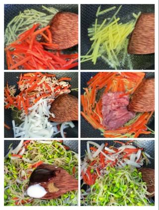 姜丝炒青豆芽的做法步骤：5