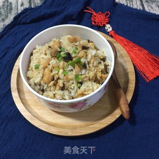 香菇鸡肉焖饭的做法步骤：10