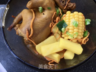 玉米虫草花炖鸽子的做法步骤：17