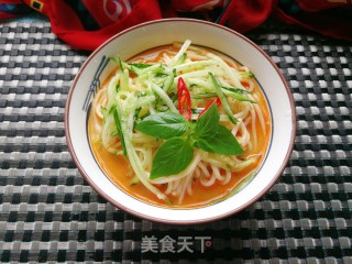 荆芥黄瓜凉饸饹的做法步骤：14