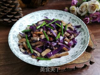 紫甘蓝炒豆腐的做法步骤：4