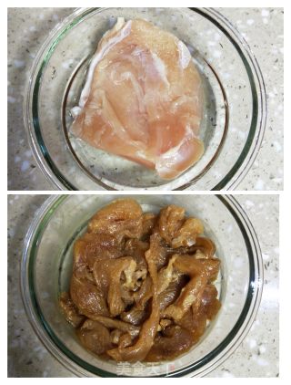 鸡肉炒芦笋的做法步骤：1