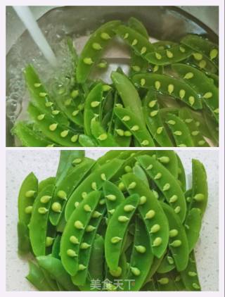 甜豆炒藕片的做法步骤：2