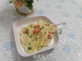 火腿肠鸡蛋薄饼的做法步骤：5