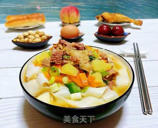 #面食#牛筋肉土豆胡萝卜面的做法步骤：15