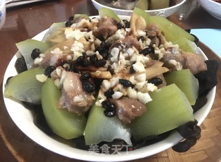 排骨蒸粉冬瓜的做法步骤：9