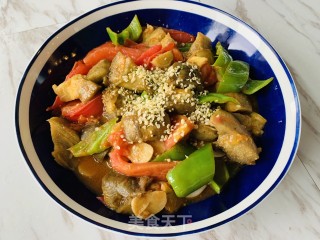 火麻仁茄子炒三样的做法步骤：8