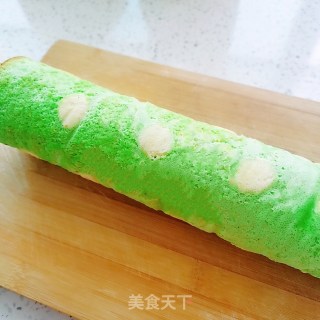抹茶波点蛋糕卷的做法步骤：17