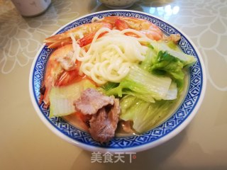 鲜虾拉面的做法步骤：8