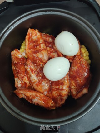 电饭煲奥尔良鸡翅玉米鸡蛋的做法步骤：11