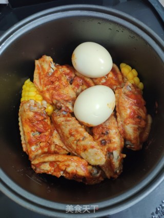 电饭煲奥尔良鸡翅玉米鸡蛋的做法步骤：13