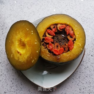三色米蒸南瓜的做法步骤：7