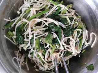 菠菜凉拌金针菇的做法步骤：5
