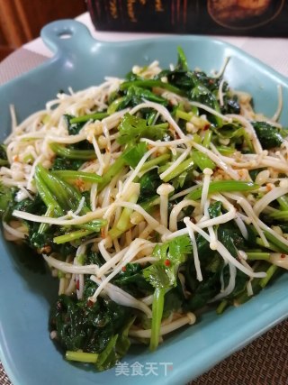 菠菜凉拌金针菇的做法步骤：6