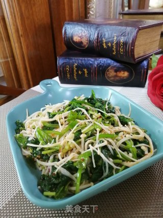 菠菜凉拌金针菇的做法步骤：7