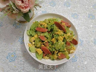 黄瓜炒鸡蛋的做法步骤：8